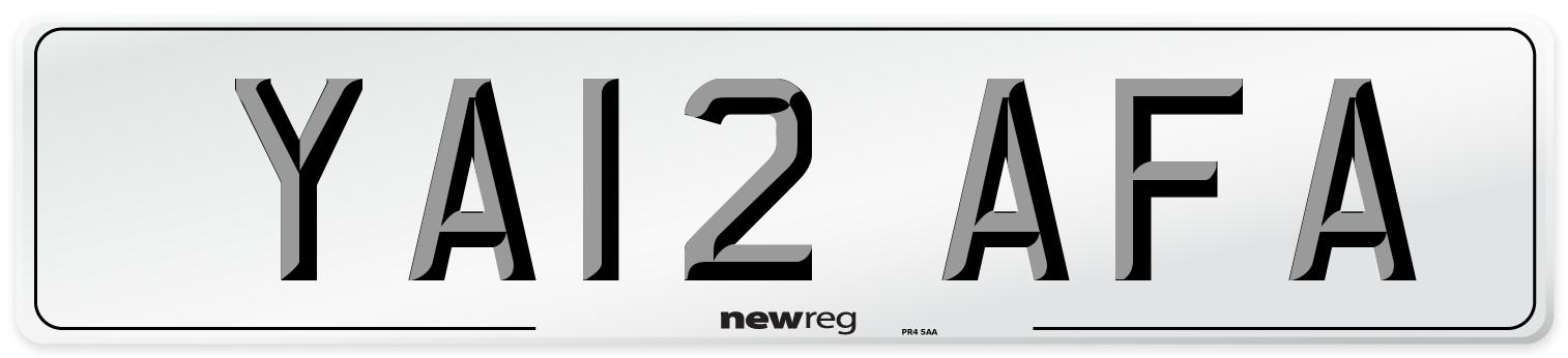 YA12 AFA Number Plate from New Reg